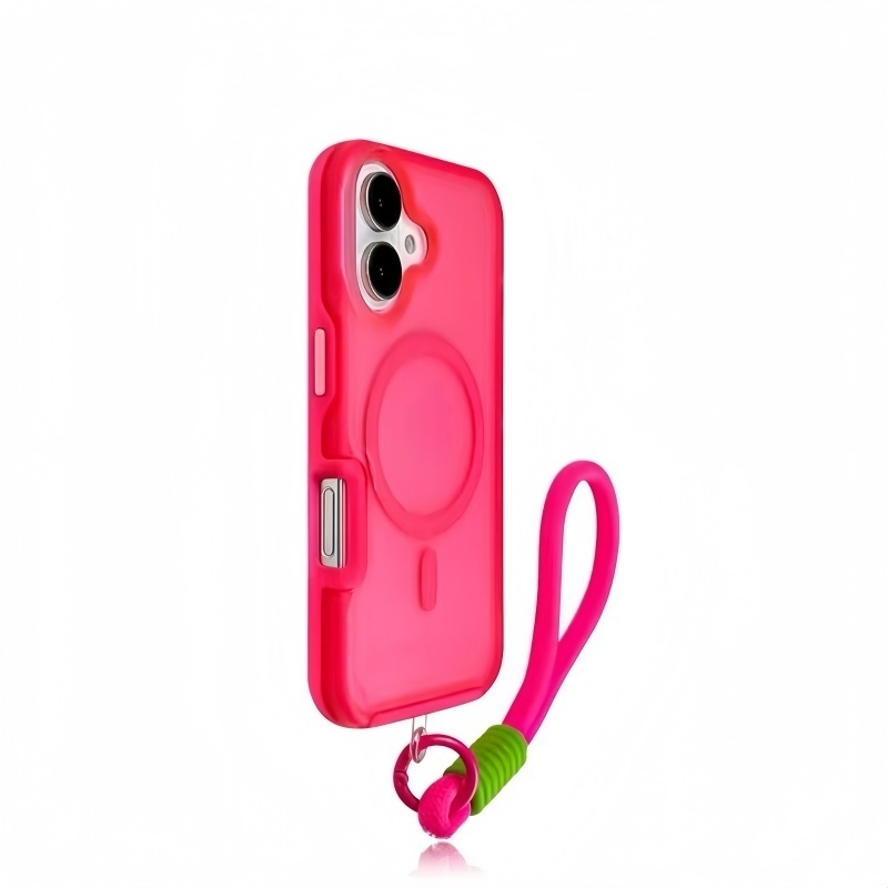 Colorful MagSafe iPhone Case with Hand Strap – Shockproof & Stylish